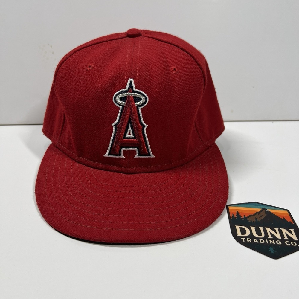 Los Angeles Angels Hat Fitted 7 3/8 Red MLB‎ Baseball Cool Base On Field Cap